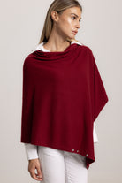 LAVINIA - Poncho con bottoni, indossato avvolto (Bordeaux)