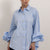 PERLA - Camisa botones perlas volantes (Celestial)