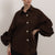 PERLA - Camisa botones perlas volantes (Marrón Oscuro)