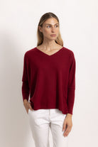 VITTORIA - Maglione con scollo v (Bordeaux)