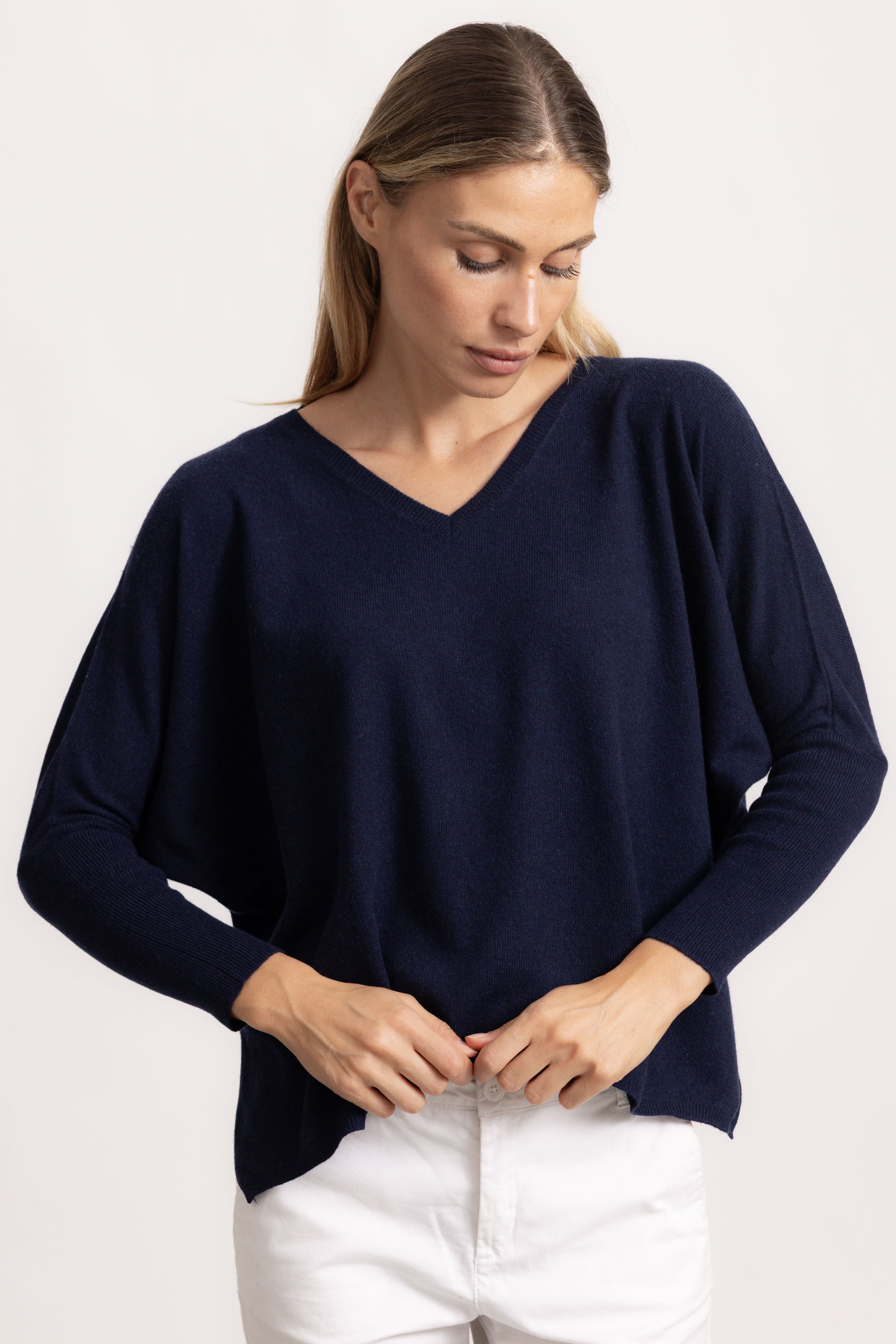 VITTORIA - Maglione con scollo v (Marine)