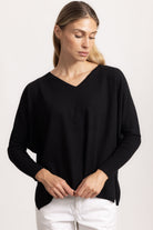 VITTORIA - Maglione con scollo v (Nero)