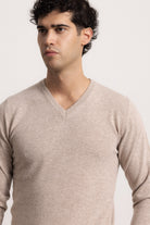 VITTORIO - Maglione scollo V (Beige Medio)