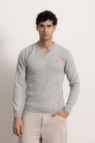 VITTORIO - Maglione scollo V (Grigio Chiaro)