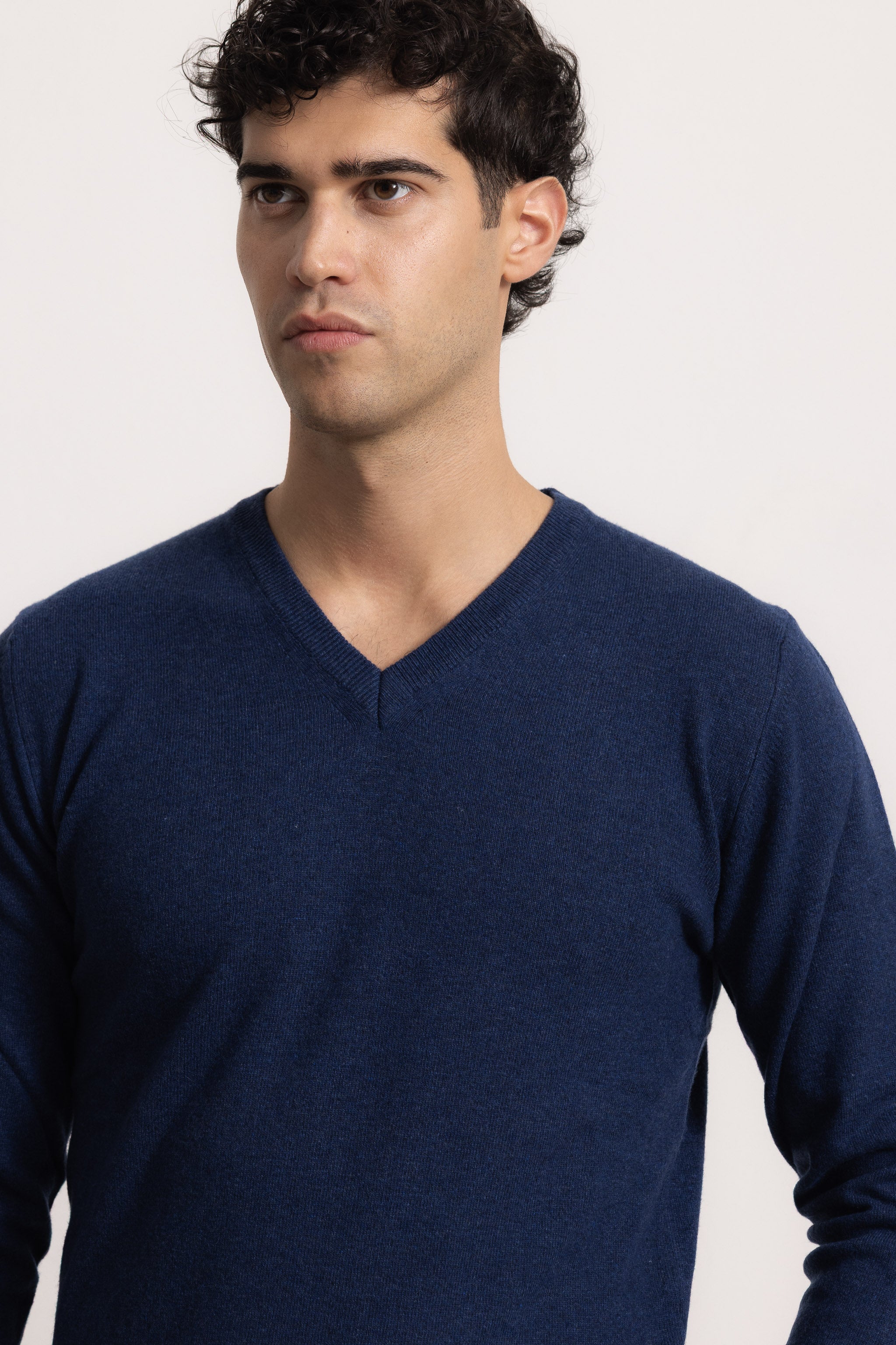VITTORIO - Maglione scollo V (Marine)
