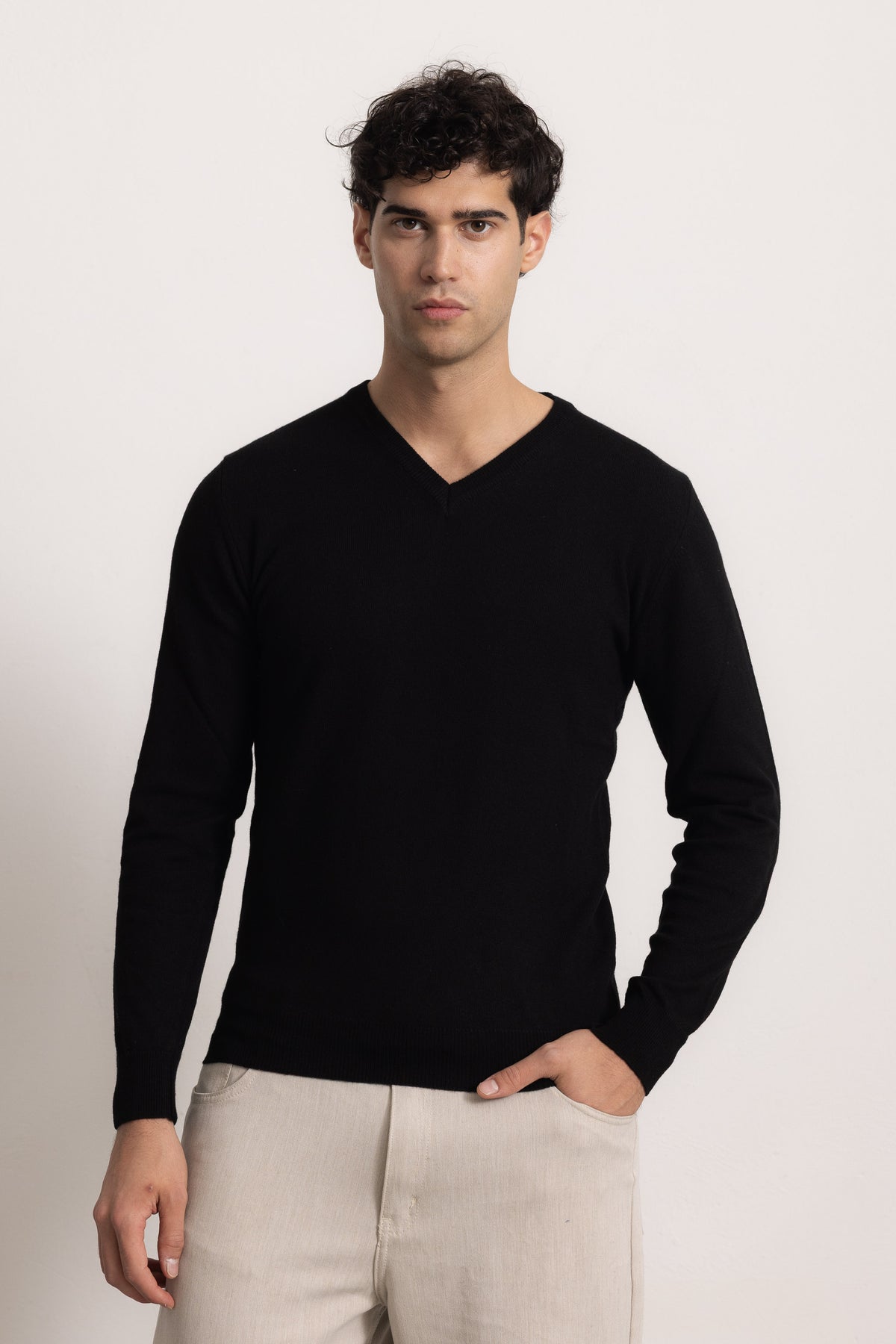 VITTORIO - Maglione scollo V (Nero)