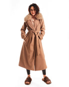 Cappotto con Cintura e Collo In Volpe Marrone - Elisabettapanerai