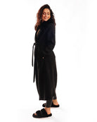 Cappotto con Cintura e Collo In Volpe Nero - Elisabettapanerai